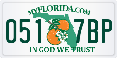 FL license plate 0517BP
