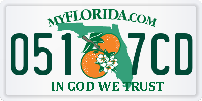 FL license plate 0517CD