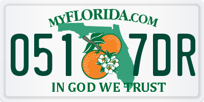 FL license plate 0517DR