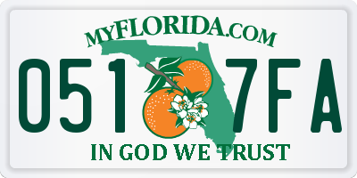 FL license plate 0517FA