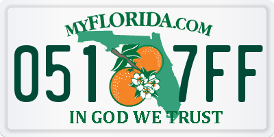 FL license plate 0517FF