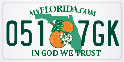 FL license plate 0517GK