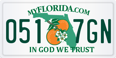 FL license plate 0517GN