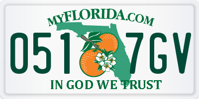 FL license plate 0517GV