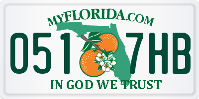 FL license plate 0517HB