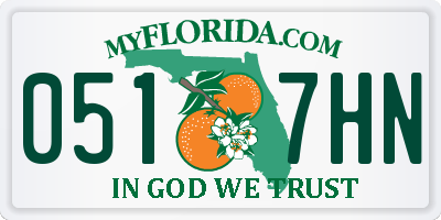 FL license plate 0517HN
