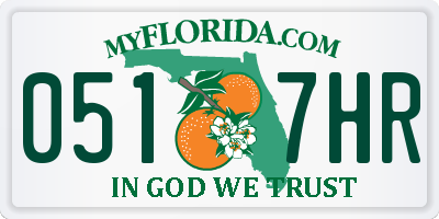 FL license plate 0517HR