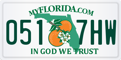 FL license plate 0517HW