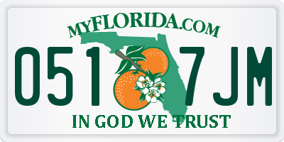 FL license plate 0517JM