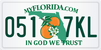 FL license plate 0517KL