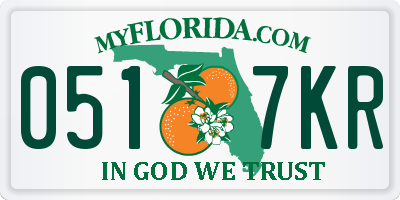 FL license plate 0517KR