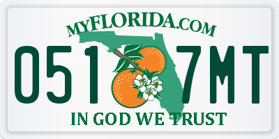FL license plate 0517MT