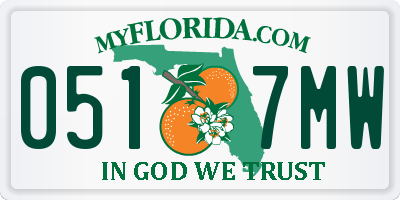 FL license plate 0517MW