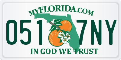 FL license plate 0517NY