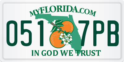 FL license plate 0517PB