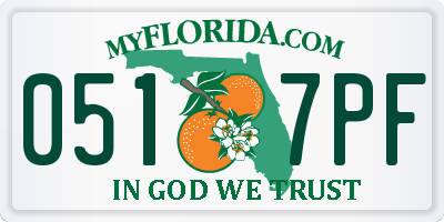FL license plate 0517PF
