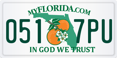 FL license plate 0517PU