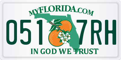 FL license plate 0517RH