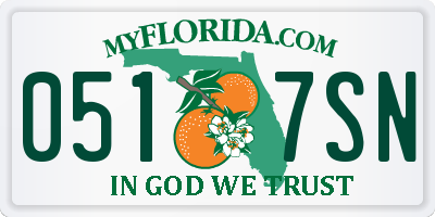 FL license plate 0517SN