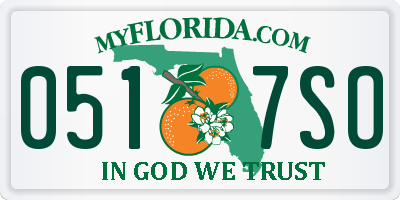 FL license plate 0517SO