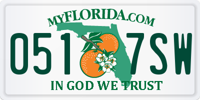 FL license plate 0517SW