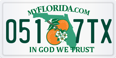 FL license plate 0517TX