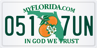 FL license plate 0517UN