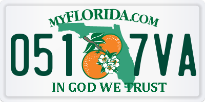 FL license plate 0517VA