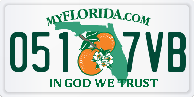FL license plate 0517VB