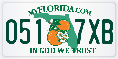 FL license plate 0517XB