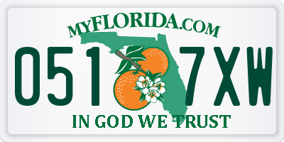 FL license plate 0517XW