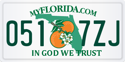 FL license plate 0517ZJ