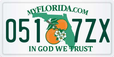 FL license plate 0517ZX