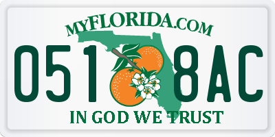 FL license plate 0518AC
