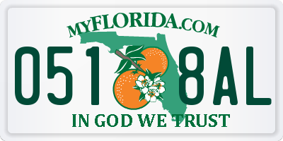 FL license plate 0518AL