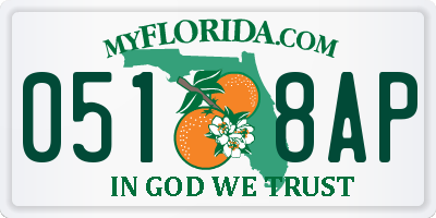 FL license plate 0518AP