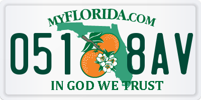 FL license plate 0518AV