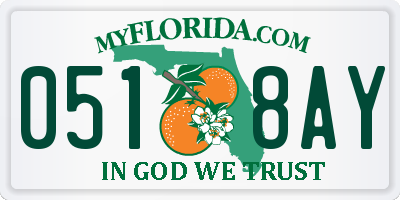FL license plate 0518AY