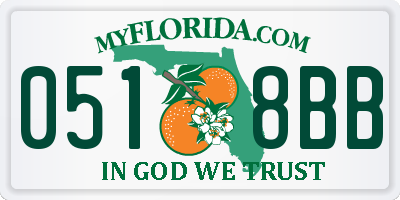 FL license plate 0518BB