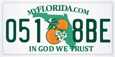FL license plate 0518BE