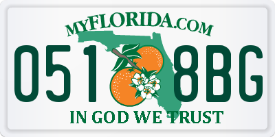 FL license plate 0518BG