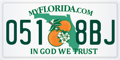 FL license plate 0518BJ