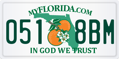 FL license plate 0518BM