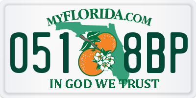 FL license plate 0518BP