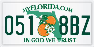 FL license plate 0518BZ