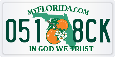 FL license plate 0518CK