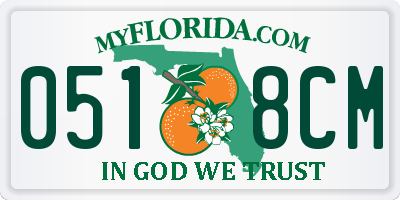 FL license plate 0518CM