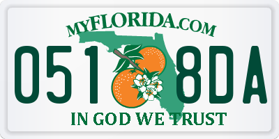 FL license plate 0518DA