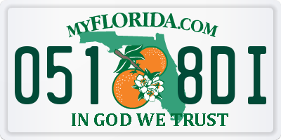 FL license plate 0518DI