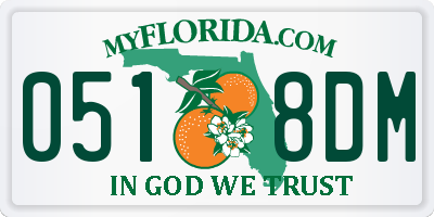 FL license plate 0518DM